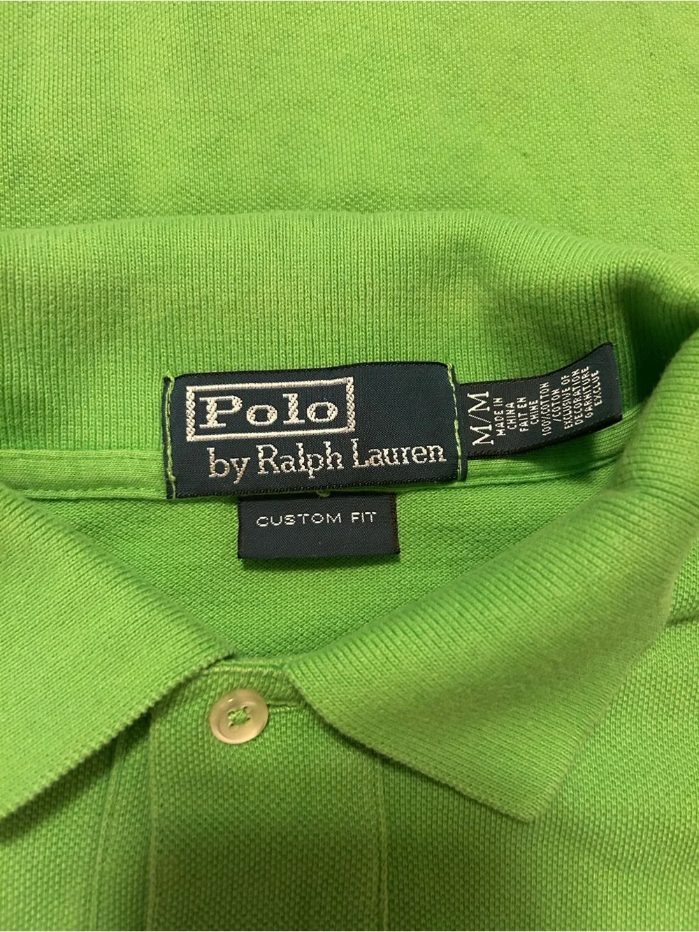 Ralph Lauren Bright Green Short Sleeve Polo with Pink Logo